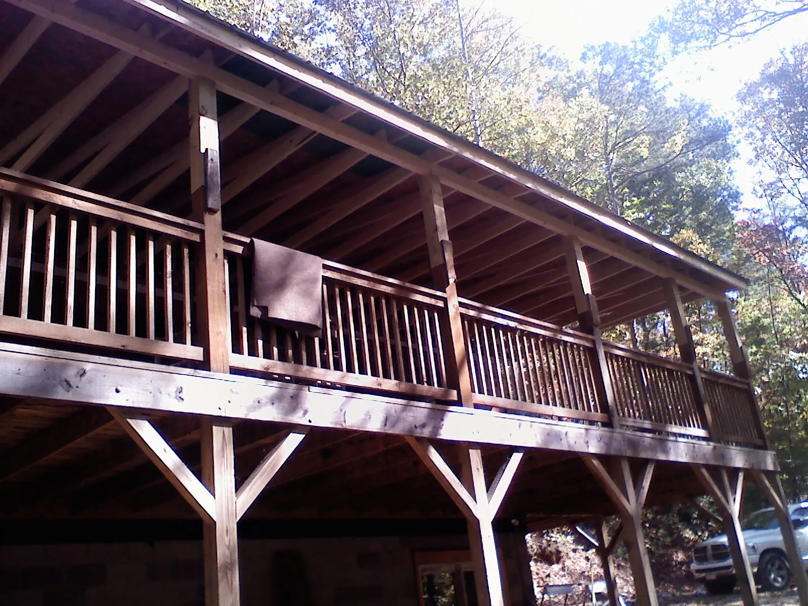 Timber framing under a new elevated porch and deck — Roof Leak Repair in Jean by Roofing Brothers